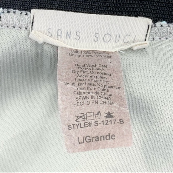 Sans Souci Silver/Blue Sequined Leopard Print Mini Skirt Size Large - Picture 7 of 8